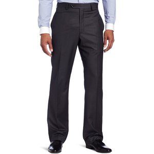 Marc Ecko -Men's Trim-Fit Flat-Front Charcoal Pant